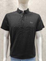 Classic Solid Polo T-Shirt - Minimal Chest Embroidery (Black)