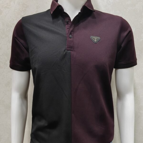 Collar T-Shirt – Two-Tone Colorblock Front