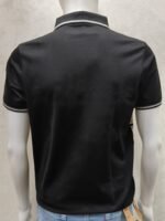 Collar T-Shirt – Black & White Stripe Panel