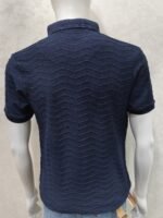 Textured Zigzag Knit  - Half Sleeve Rib Collar
