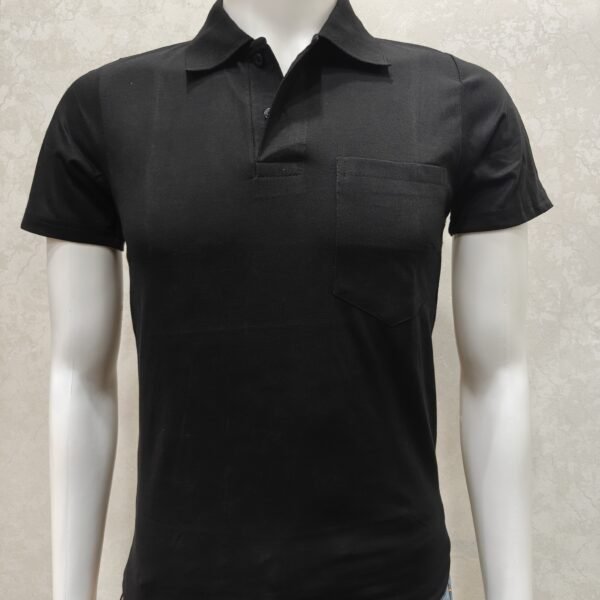 Midnight Black Pocket Polo T-Shirt