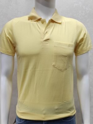 Lemon Yellow Pocket Polo T-Shirt – Half Sleeve