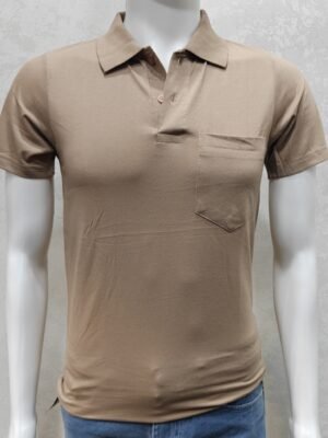 Sand Beige Pocket Polo T-Shirt