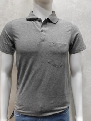 Heather Grey Pocket Polo T-Shirt