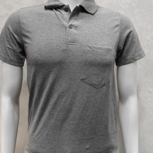 Heather Grey Pocket Polo T-Shirt