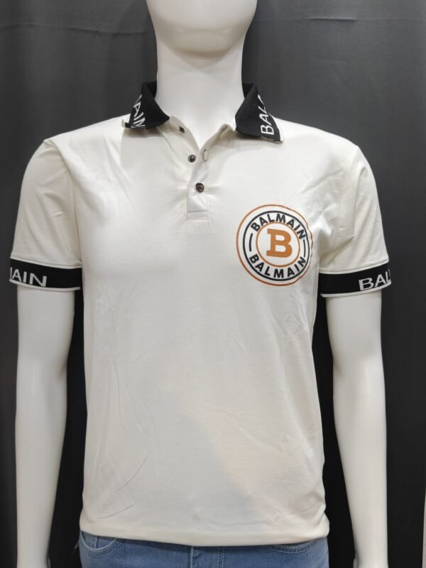 Half Sleeve Collar T-Shirt – Logo Tape Collar & Sleeve Bands