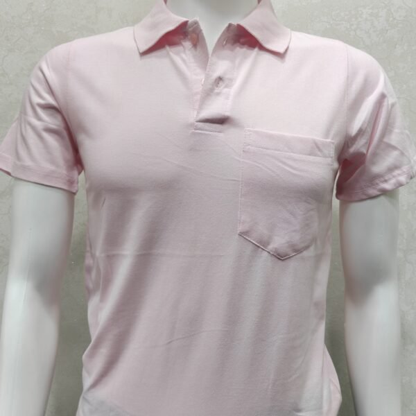 Soft Blush Pink Pocket Polo T-Shirt
