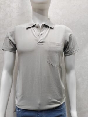 Mist Grey Pocket Polo T-Shirt