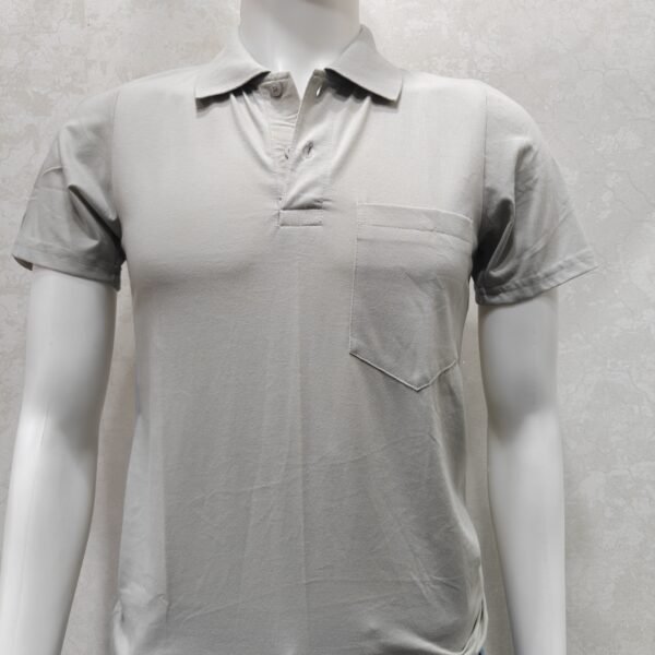 Mist Grey Pocket Polo T-Shirt