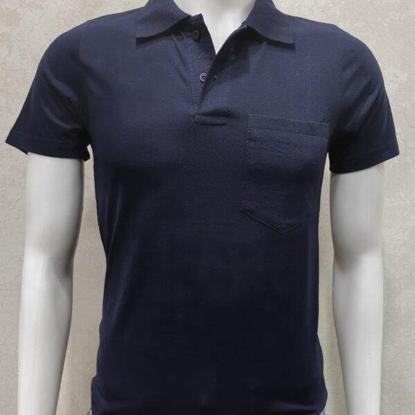 Deep Navy Pocket Polo T-Shirt