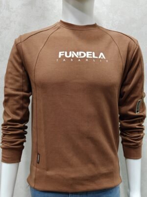 Cinnamon Brown Crewneck Sweatshirt – Full Sleeve Round Neck