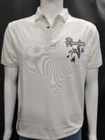 “Racokea Let’s Go” Off‑White Graphic Polo T‑Shirt 