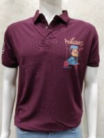 Maroon Graphic Polo T‑Shirt