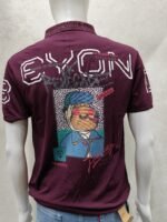 Maroon Graphic Polo T‑Shirt