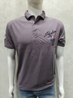 “Skyline Rider” Slate‑Grey Graphic Polo