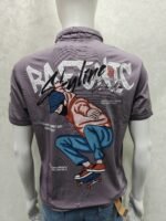 “Skyline Rider” Slate‑Grey Graphic Polo