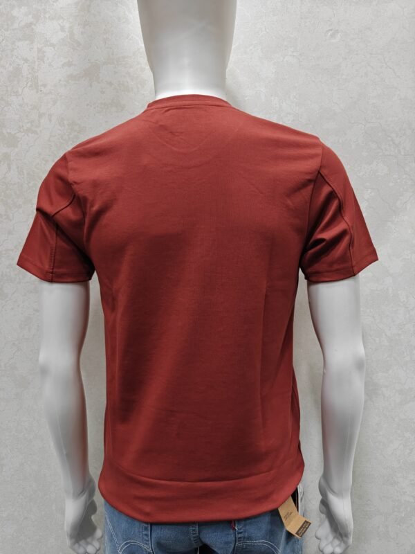 Rust Red Half Round Neck T‑Shirt