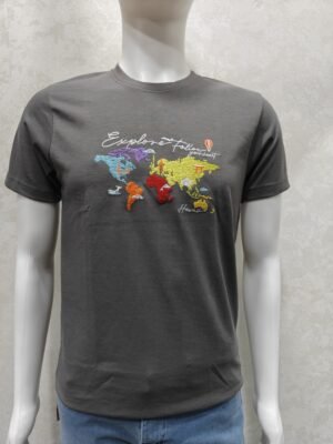 “Wander Atlas” Charcoal Grey Tshirt