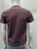 Maroon Half Round Neck T‑Shirt