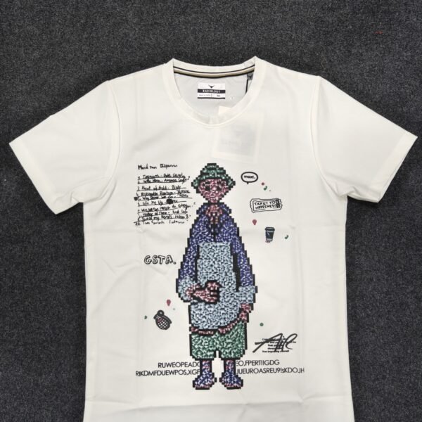 “Pixel Wanderer” Off‑White T‑Shirt