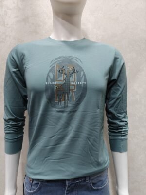 Teal Blue Full‑Sleeve Round Neck