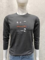 Be Awesome Charcoal Grey Full‑Sleeve