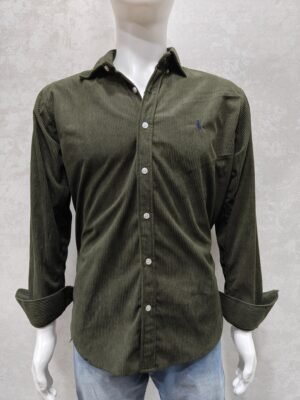 Olive Green Corduroy Shirt – Full Sleeve