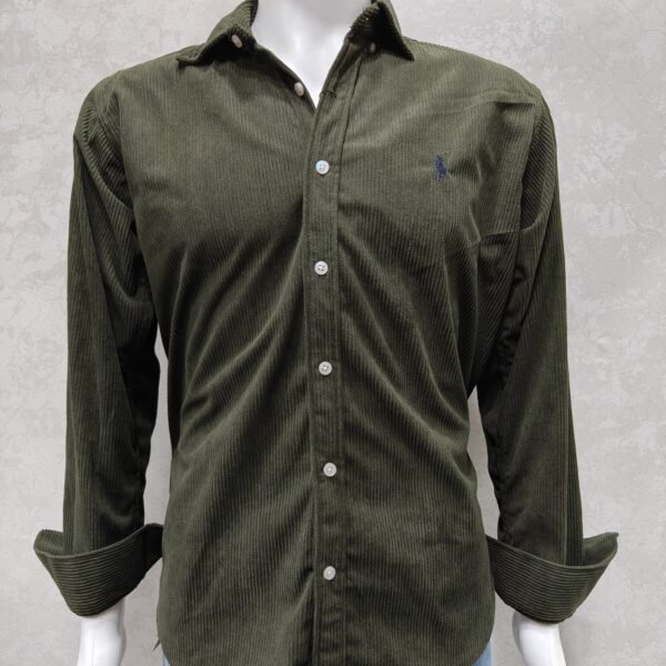 Olive Green Corduroy Shirt – Full Sleeve