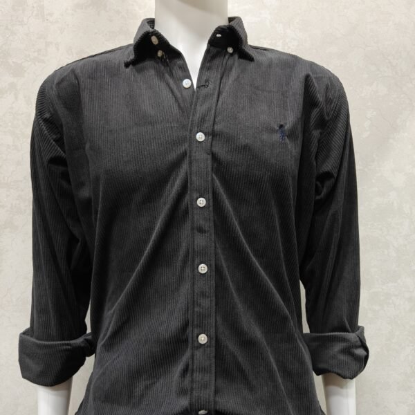 Charcoal Black Corduroy Shirt – Full Sleeve