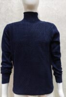 Men’s Textured High Neck Knit Sweater – Full Sleeve Pullover