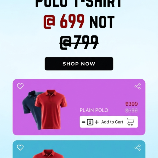 Buy 2 Polo Tshirts @699