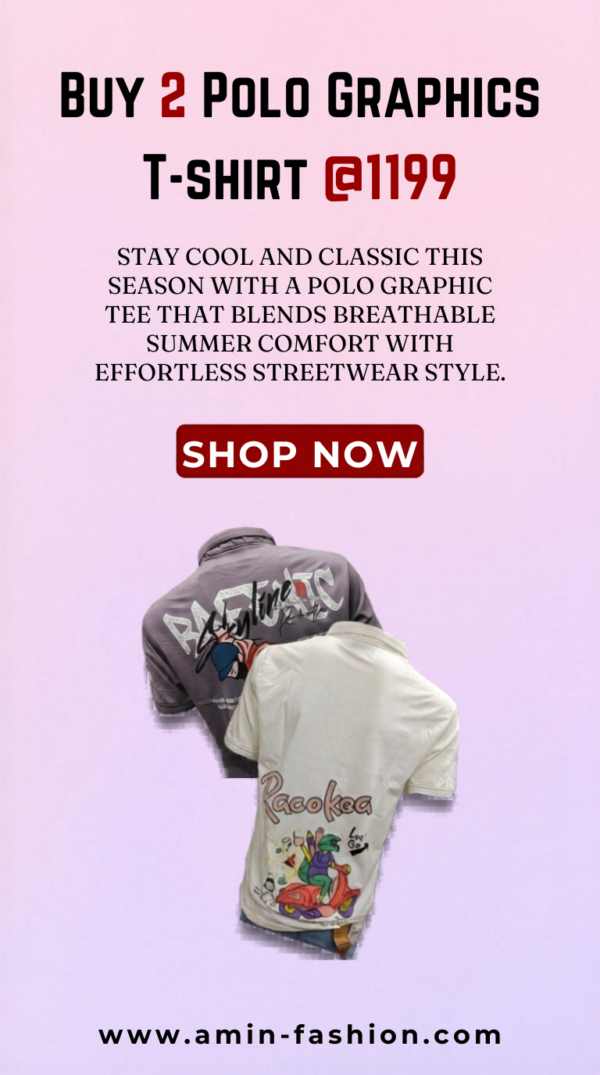 Buy 2 Graphics Polo Tshirts in @1199