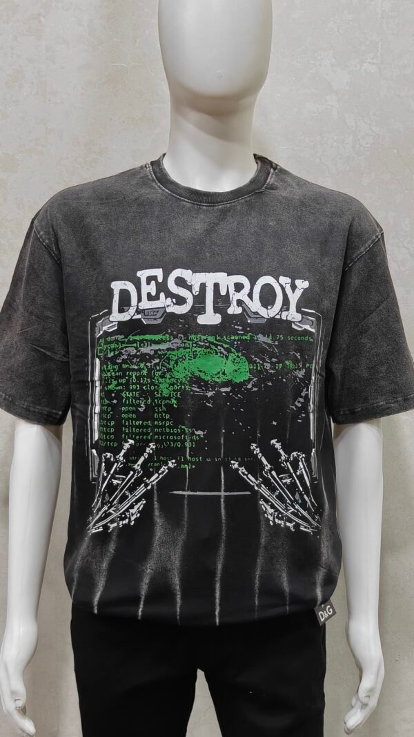 Men’s Acid Wash Graphic Printed T-Shirt